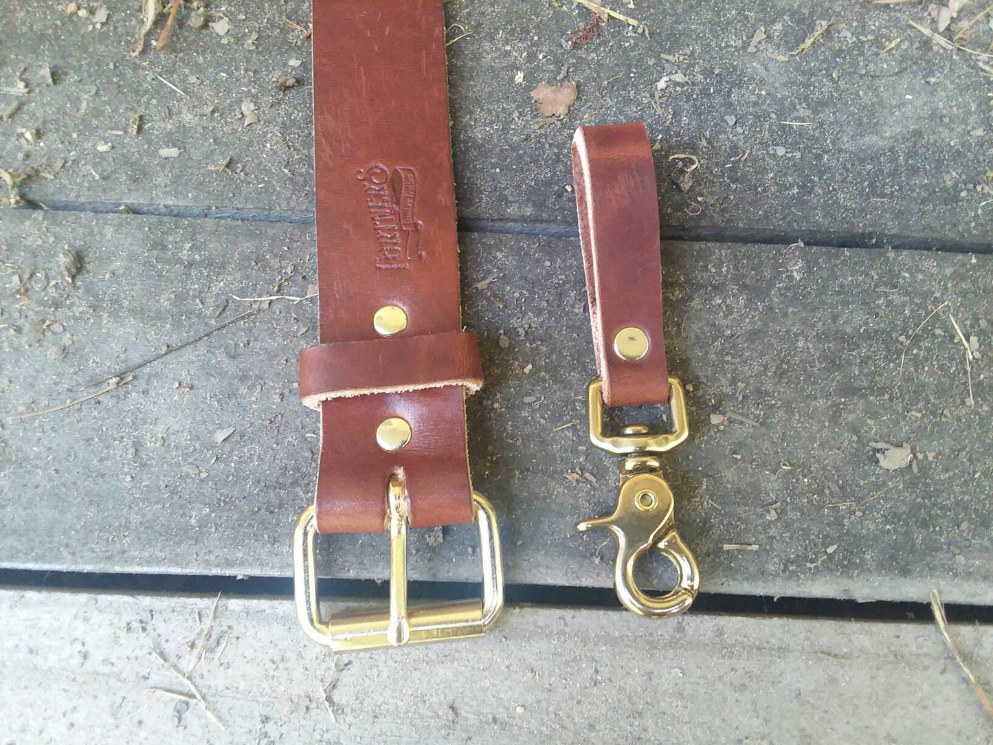 Men's Leather Belt - Medium Brown Traditional Harness Leather