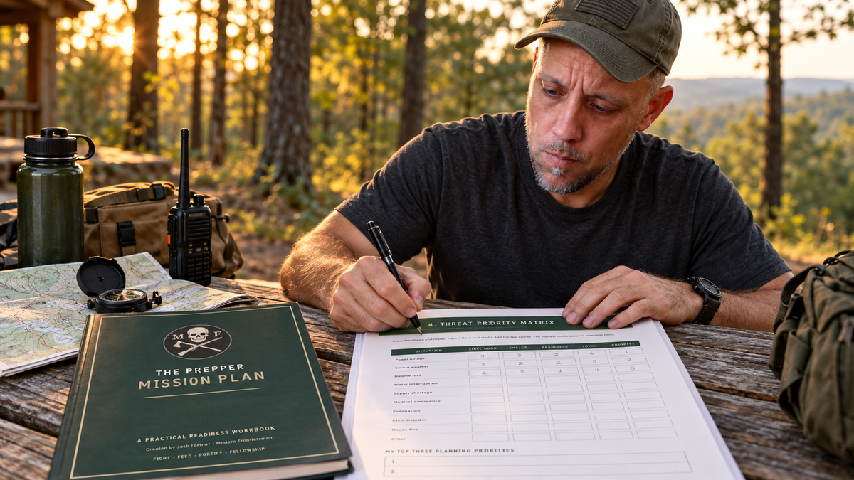The Prepper Mission Plan being used outdoors