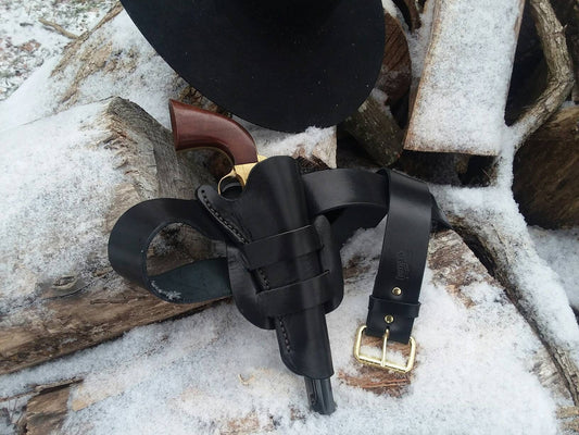 The "Railroad Boss" Rig / leather single action revolver holster and gunbelt