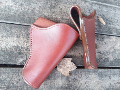 357 Revolver Leather Holster, Western, English Bridle