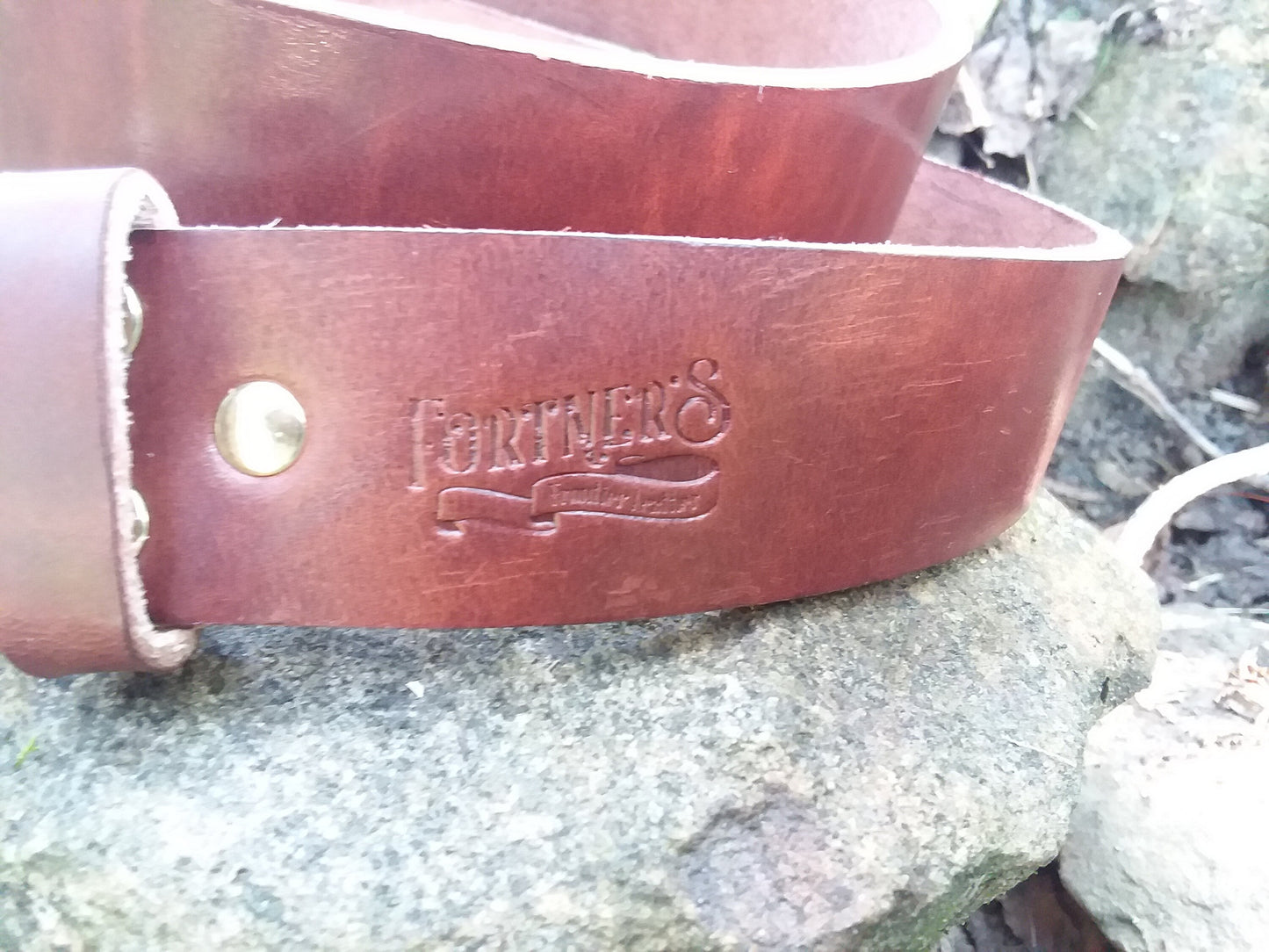 Men's Leather Belt -  Medium Brown Traditional Harness Leather