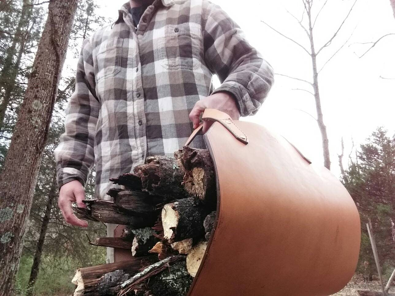 Leather Log / Firewood Carrier/ Heavy Duty
