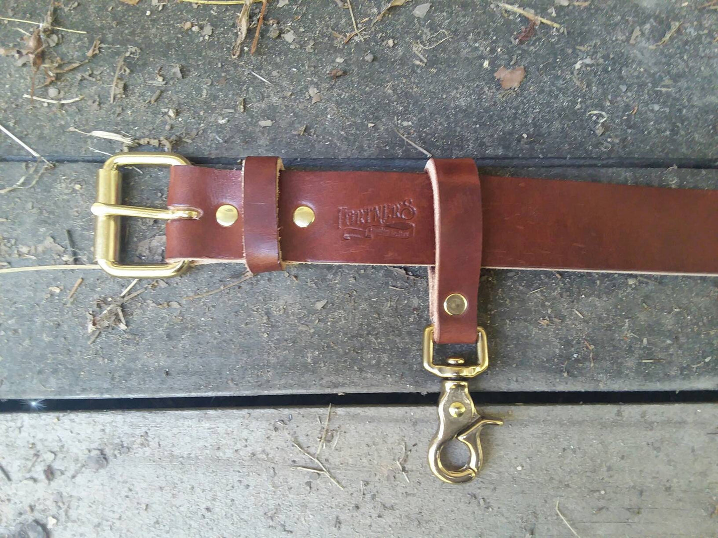 Men's Leather Belt -  Medium Brown Traditional Harness Leather