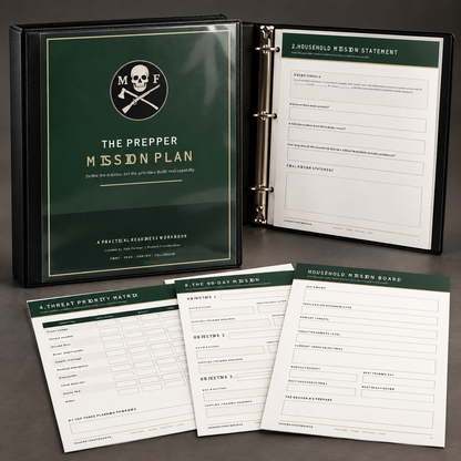 The Prepper Mission Plan signed hard copy in a black three-ring binder