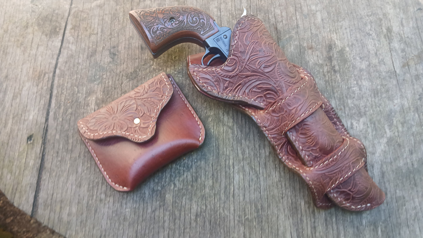 Heritage Rough Rider Floral Holster with Ammo Pouch