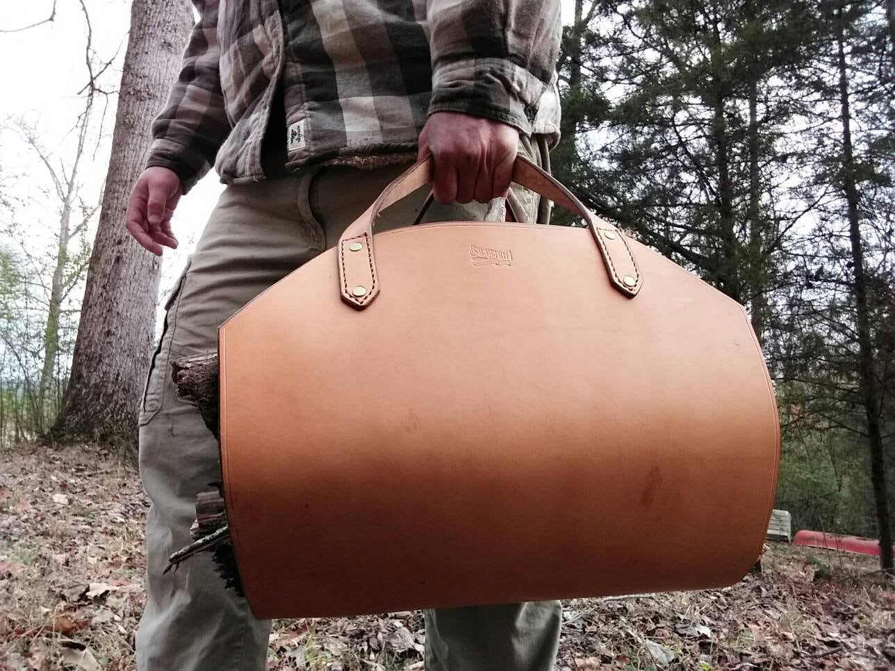 Leather Log / Firewood Carrier/ Heavy Duty