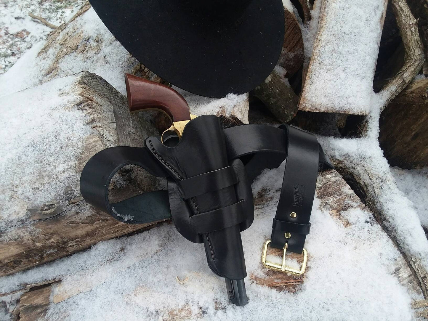 The "Railroad Boss" Rig / leather single action revolver holster and gunbelt